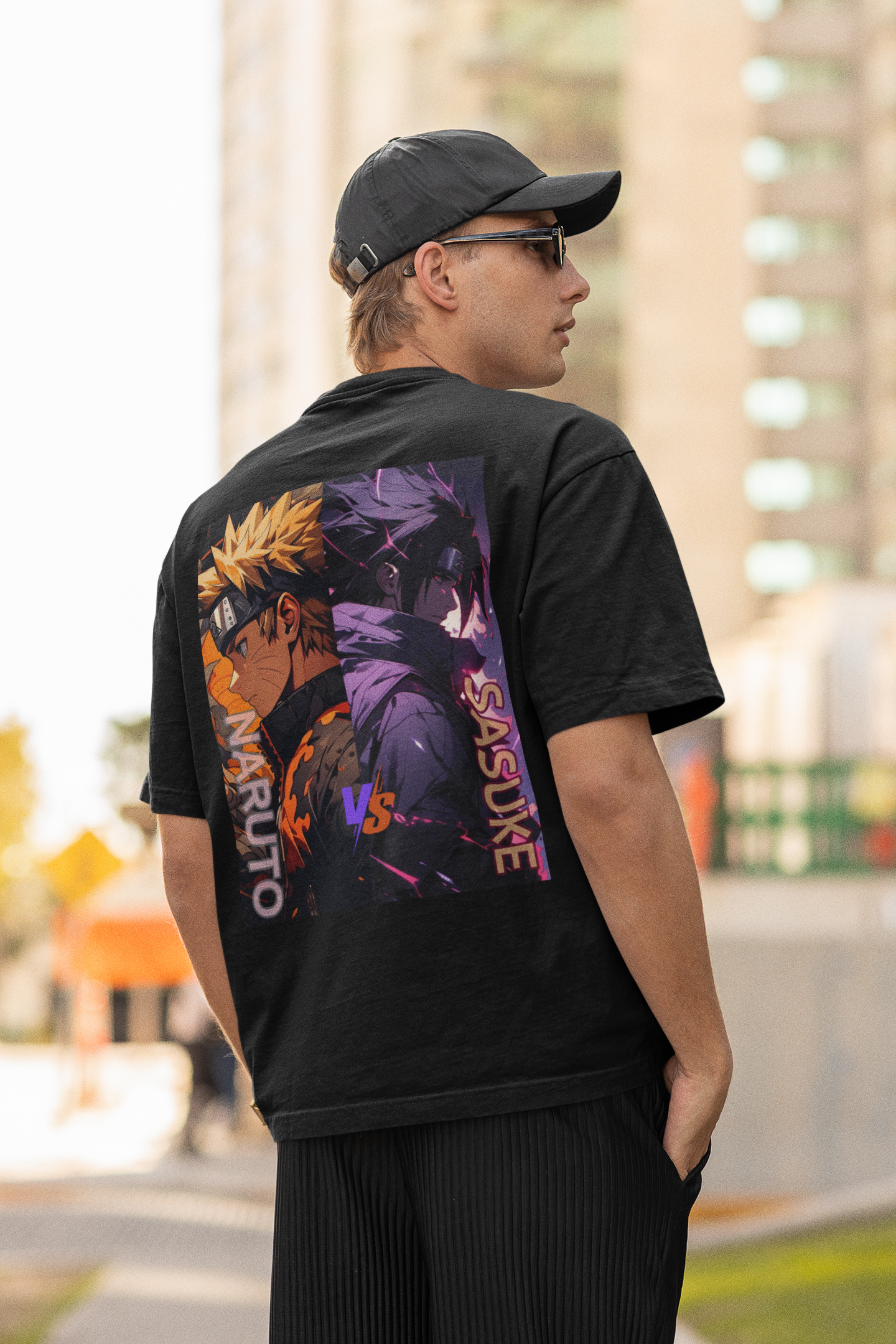 Naruto vs Sasuke Oversized T-Shirt – The Ultimate Rivalry