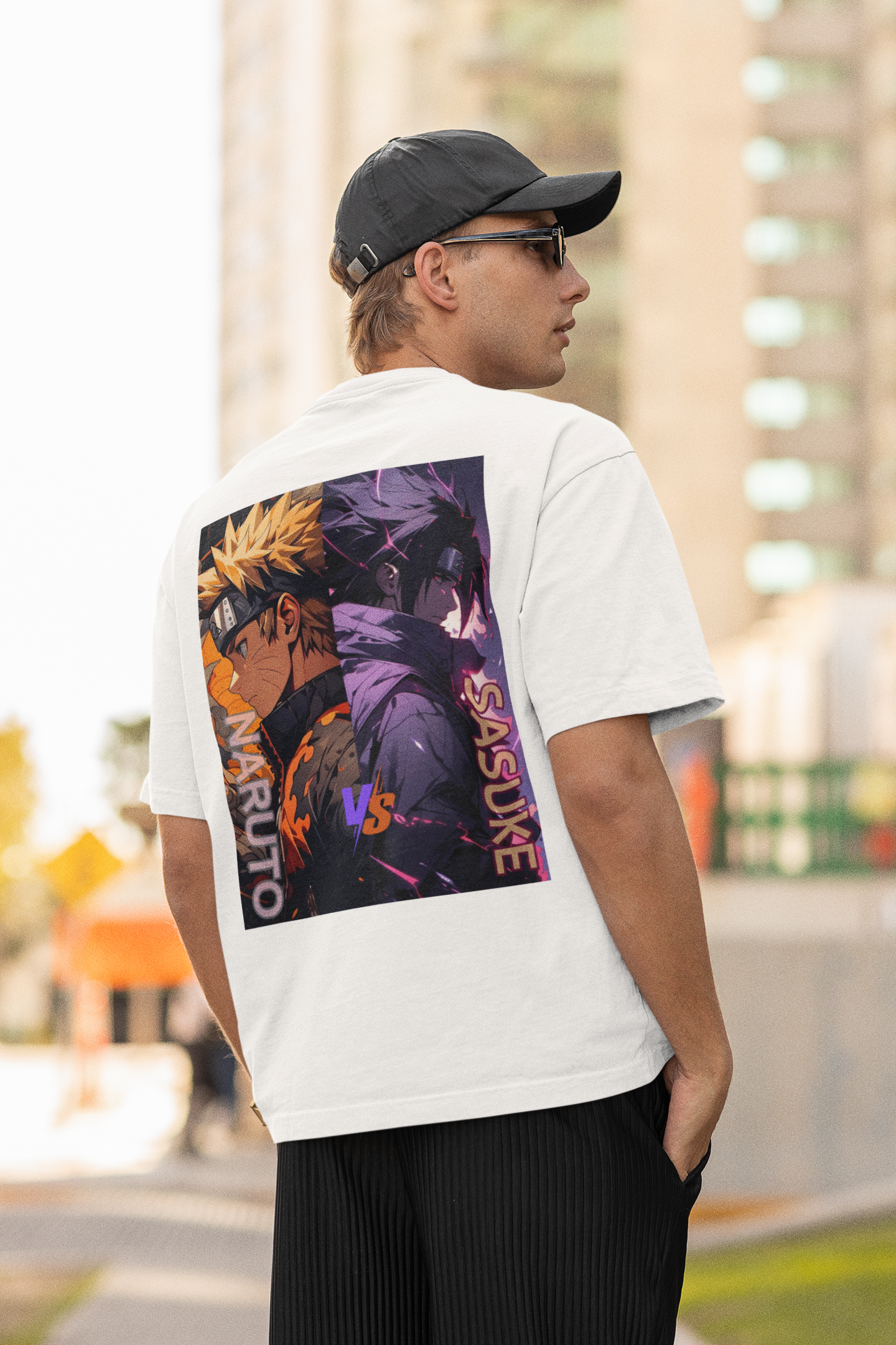 Naruto vs Sasuke Oversized T-Shirt – The Ultimate Rivalry