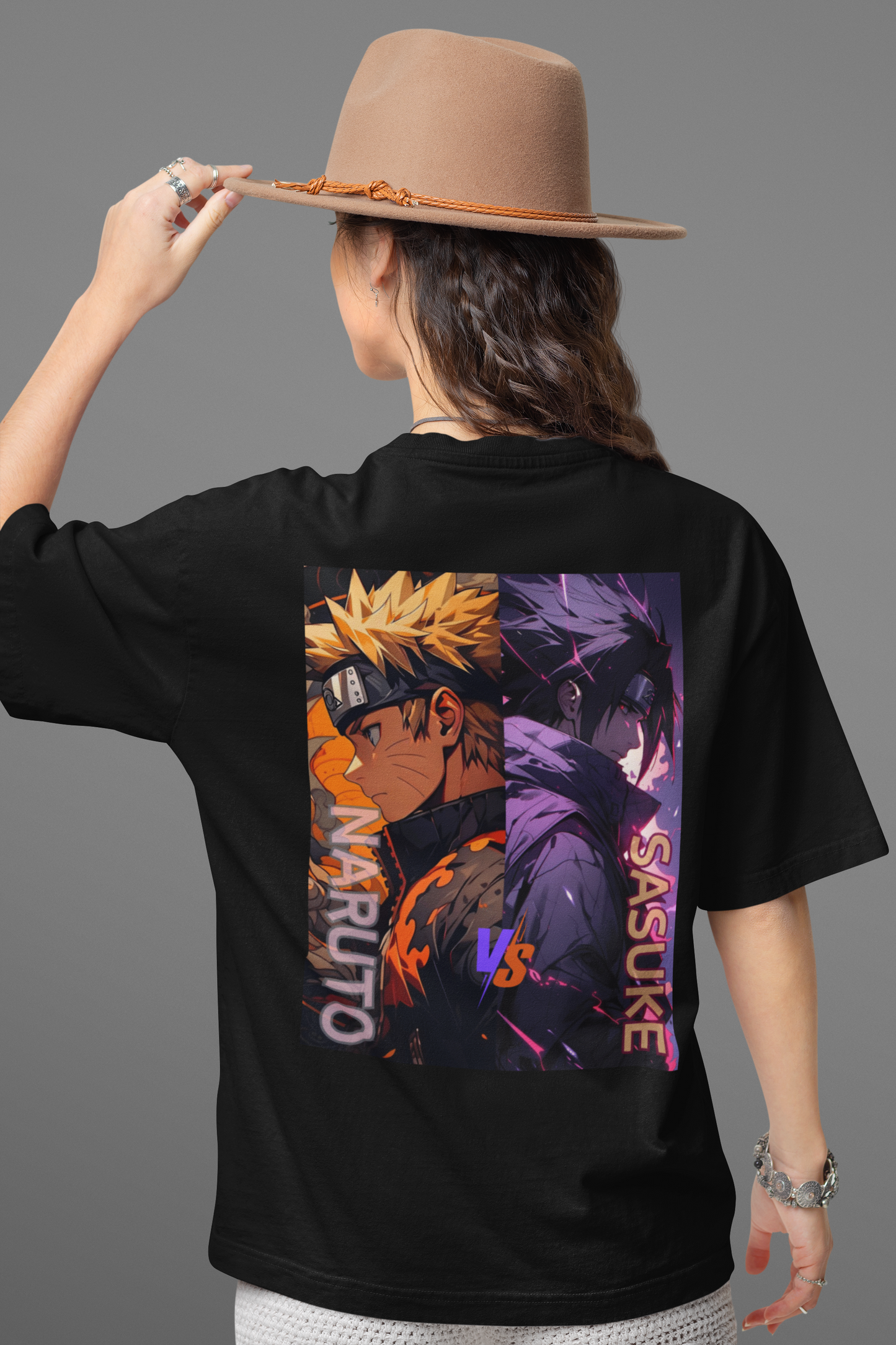 Naruto vs Sasuke Oversized T-Shirt – The Ultimate Rivalry