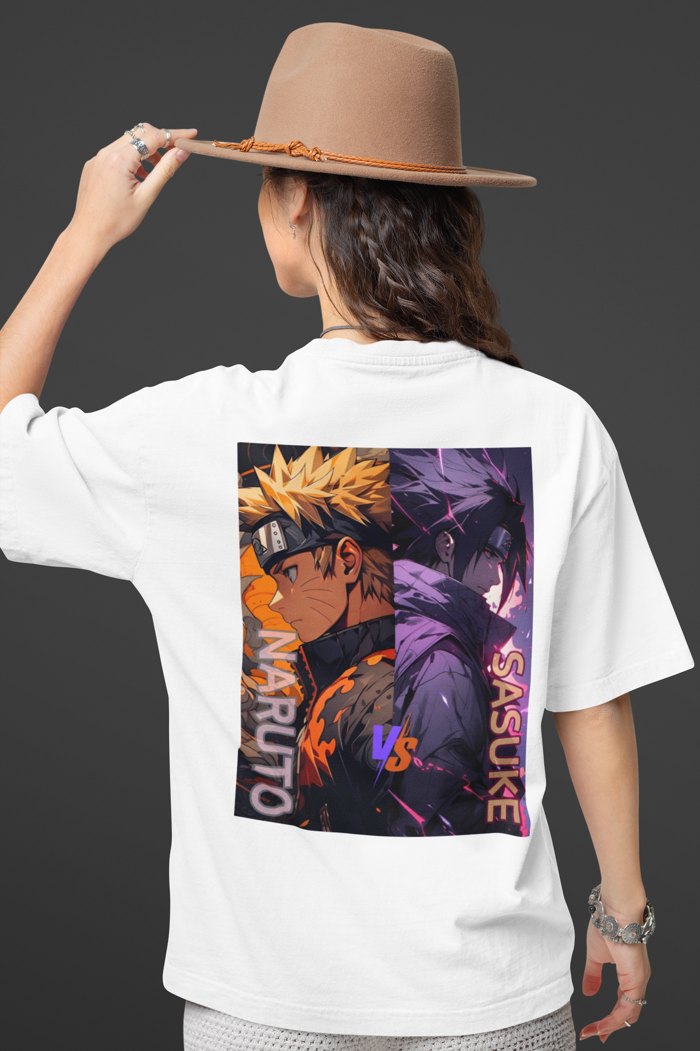 Naruto vs Sasuke Oversized T-Shirt – The Ultimate Rivalry