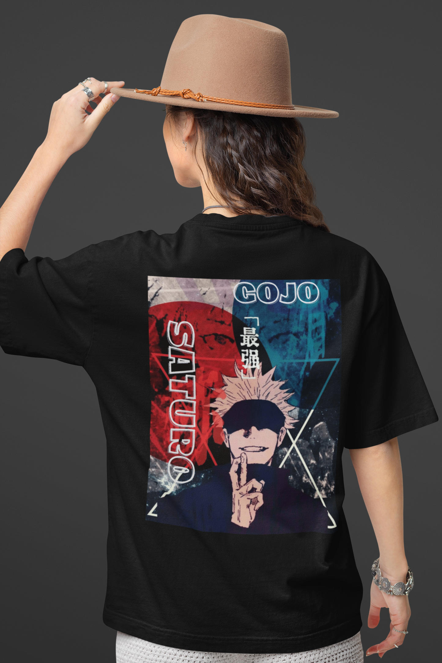 Satoru Gojo Black Oversized T-Shirt – Power Meets Style