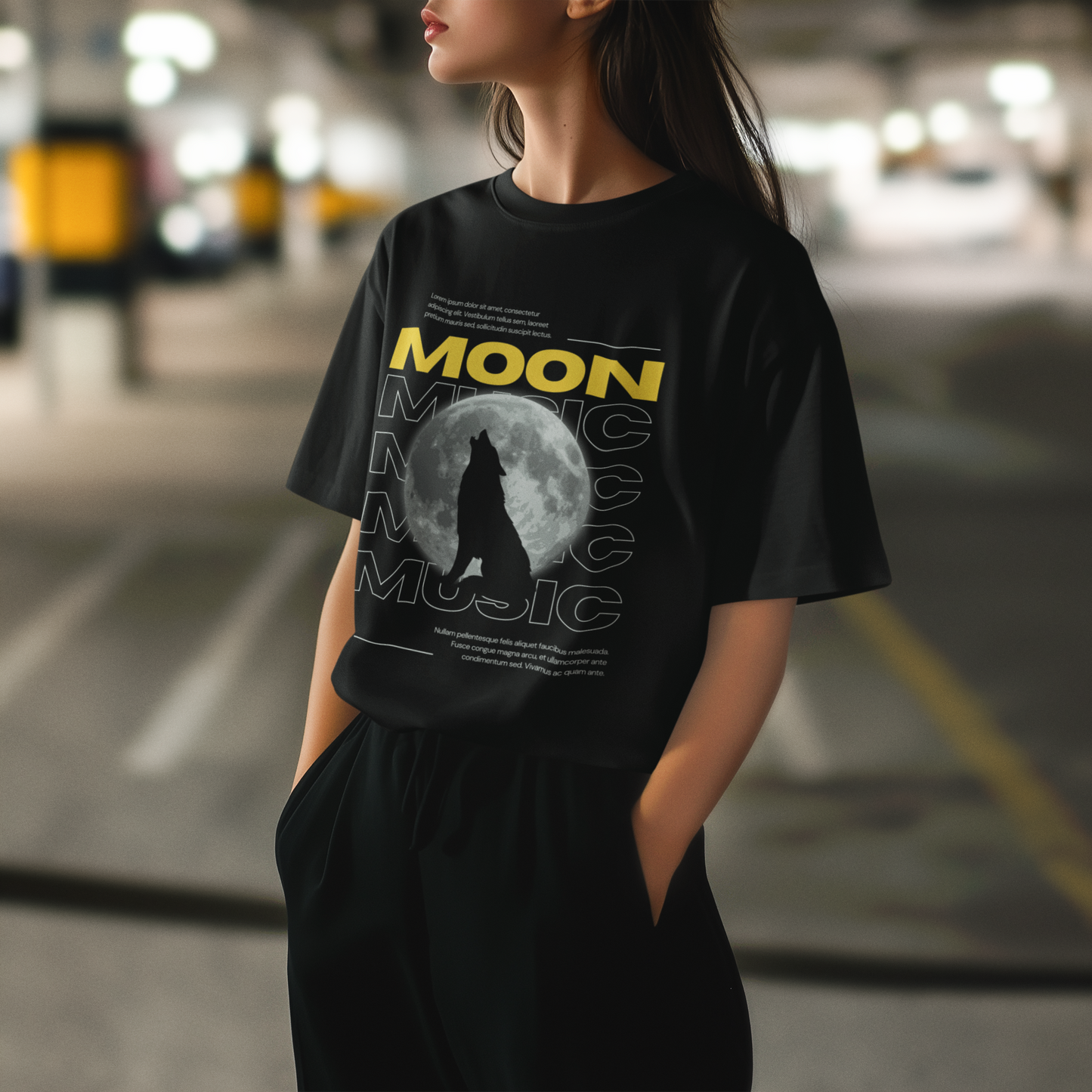 A Moon Music Wolf | Coldplay Oversized Tees - Unisex