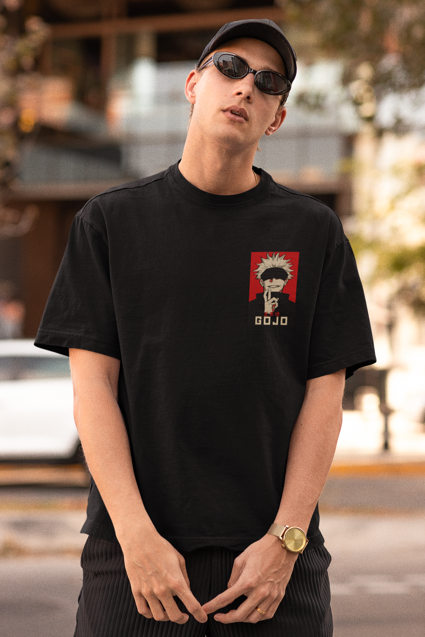 Satoru Gojo Black Oversized T-Shirt – Power Meets Style