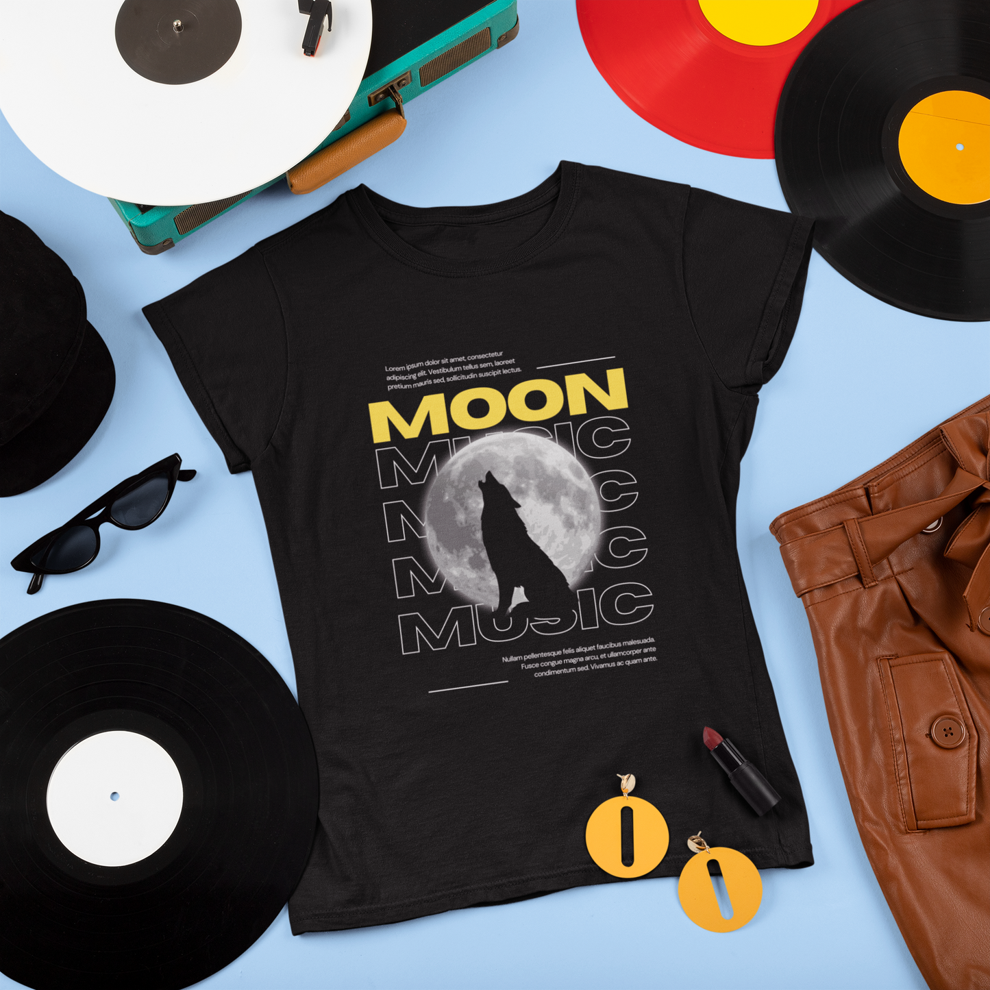 A Moon Music Wolf | Coldplay Oversized Tees - Unisex