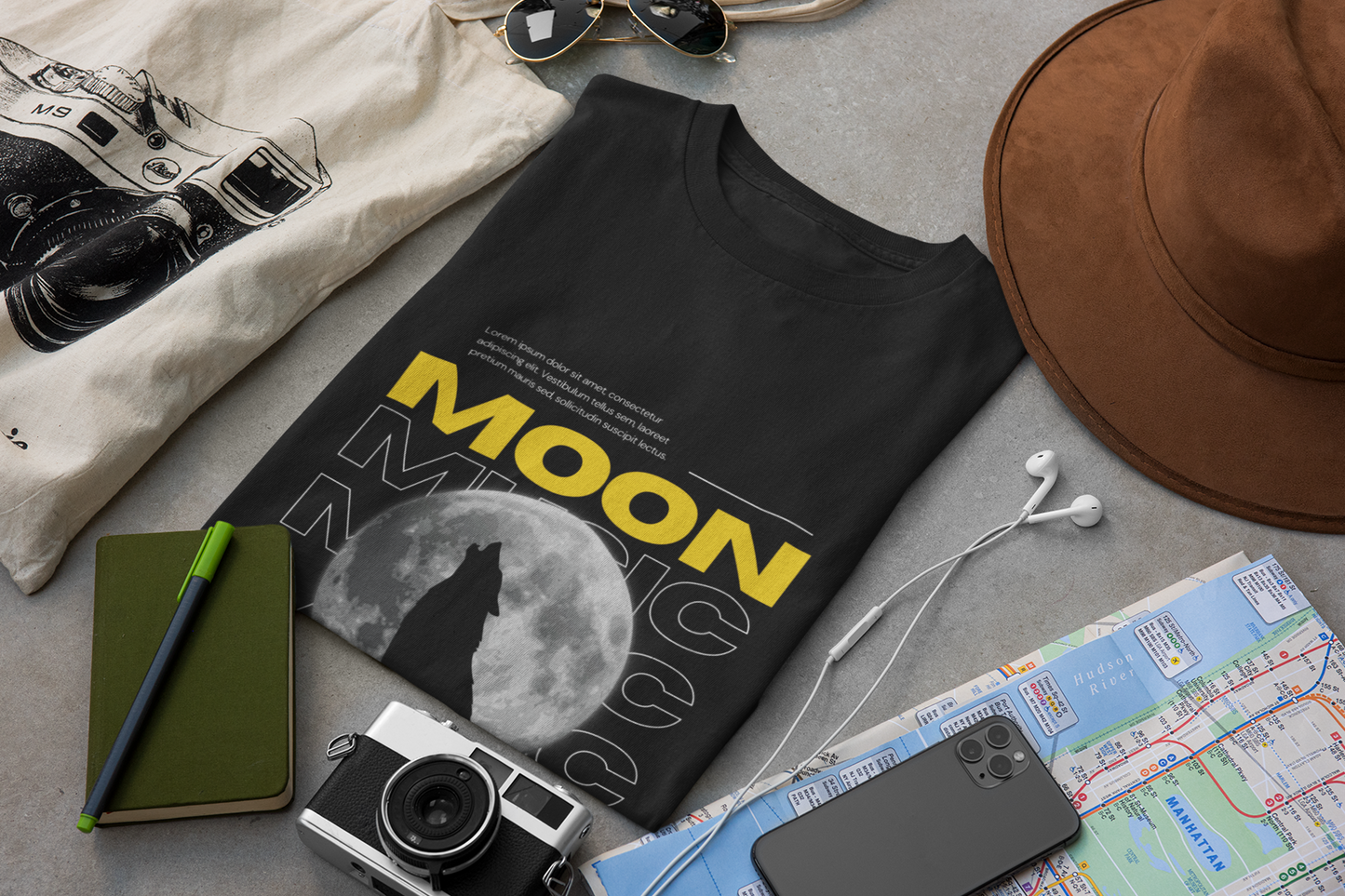 A Moon Music Wolf | Coldplay Oversized Tees - Unisex